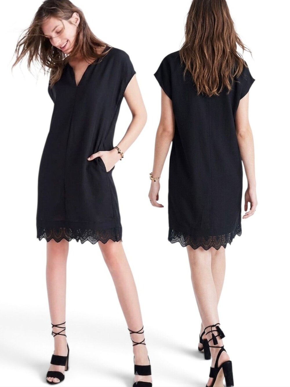MADEWELL Duskaway Eyelet Lace Cover Up Shift Dress - Size S